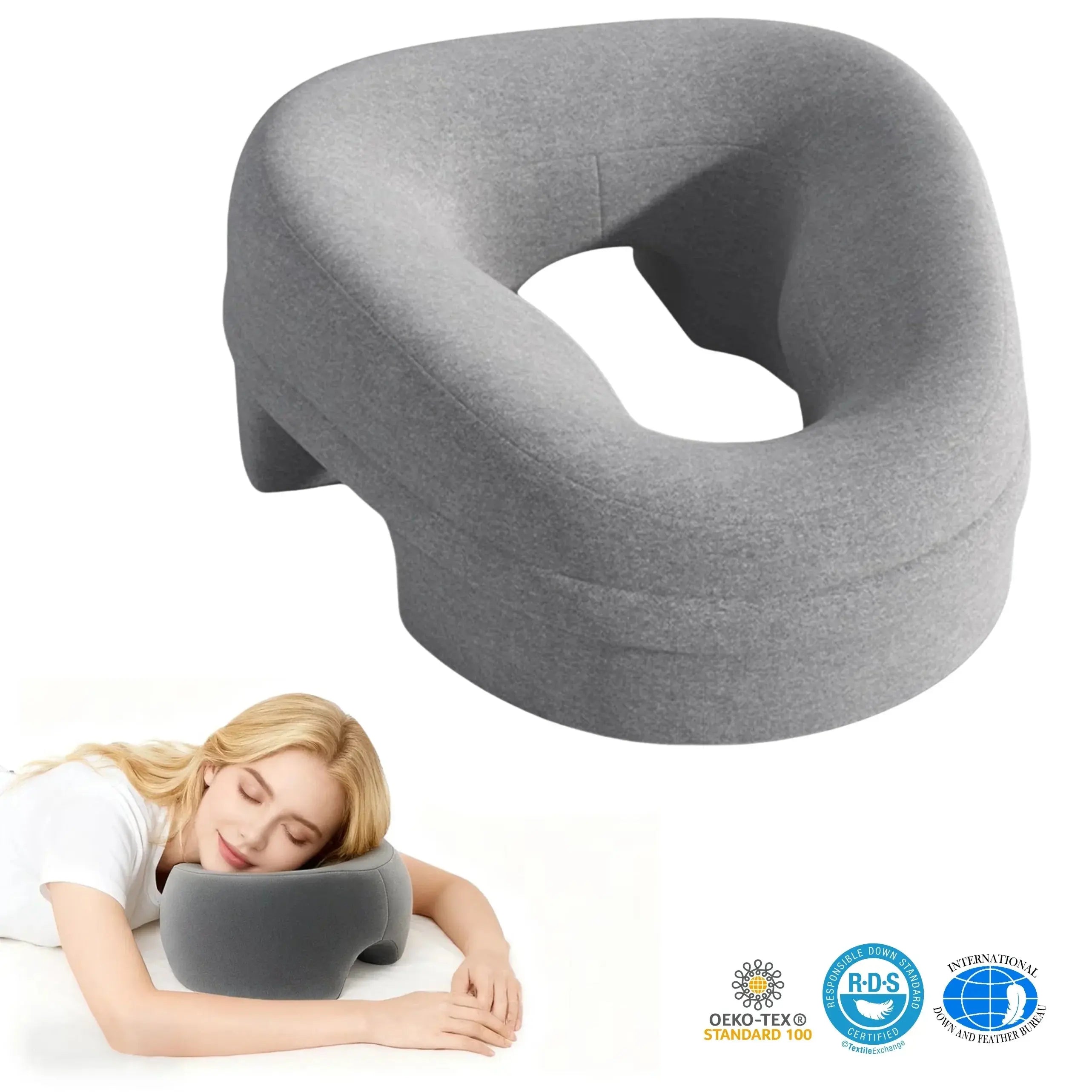 Face Down Pillow for Comfortable Sleep | Available in Light Gray and Dark Gray — Lifestyle 9