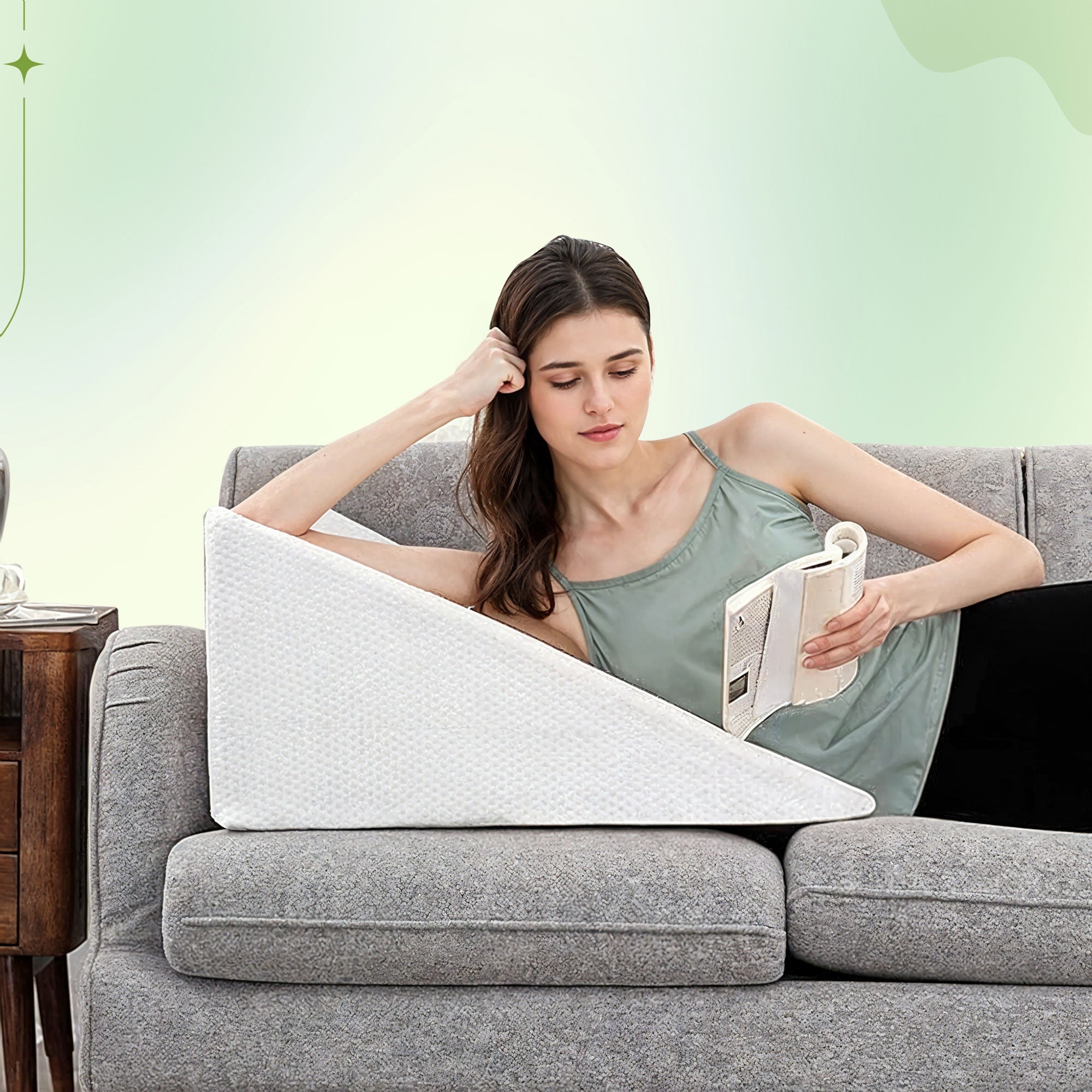 Ergonomic Back and Leg Wedge Pillow — Foam Support Cushion for Comfort and Alignment — Detail