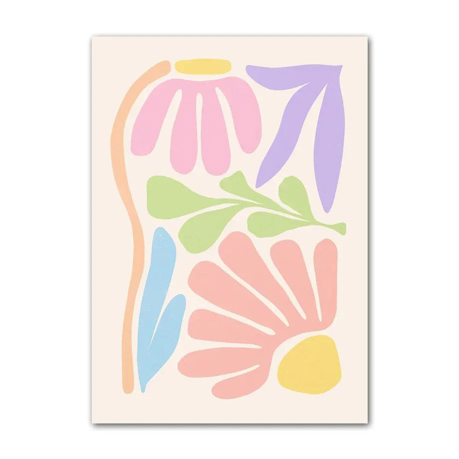 Minimalist Pastel Flowers Canvas Posters — Considered Home Styling