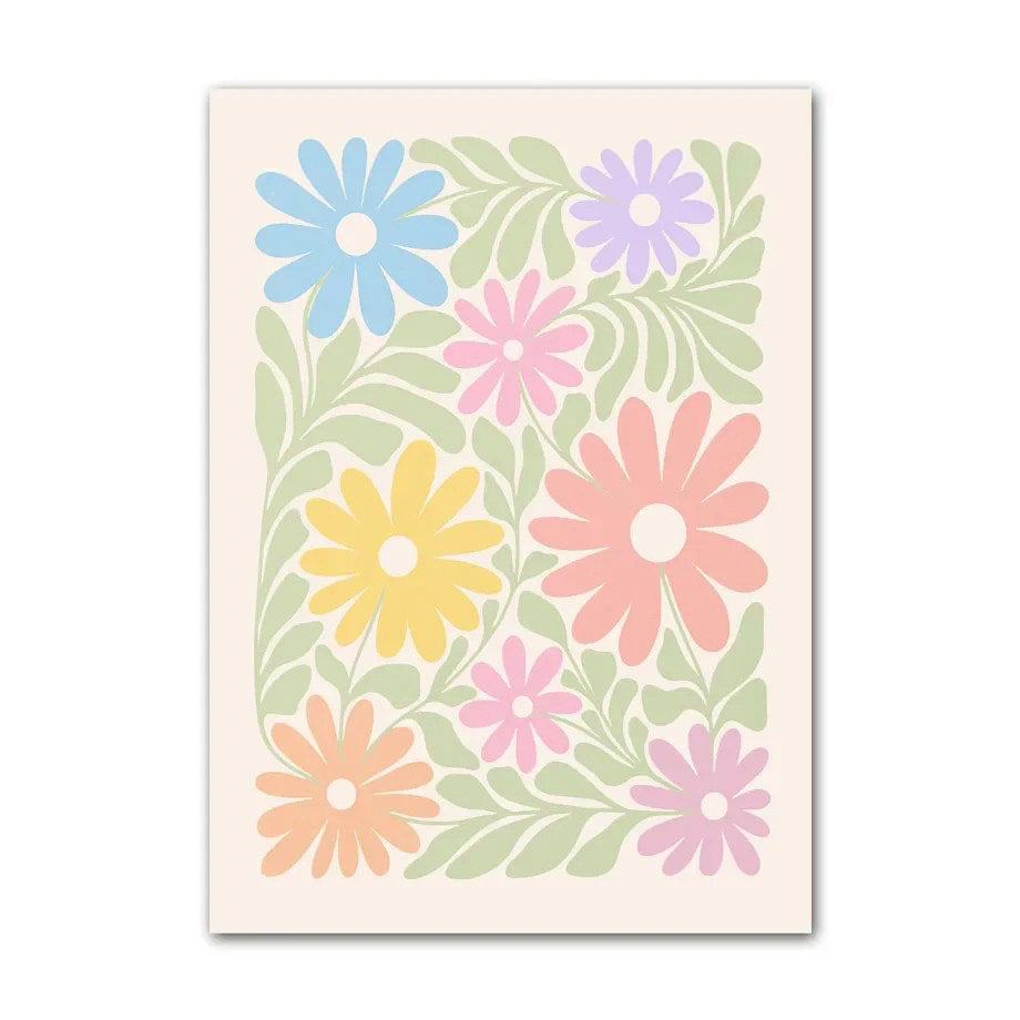 Minimalist Pastel Flowers Canvas Posters — Considered Home Styling