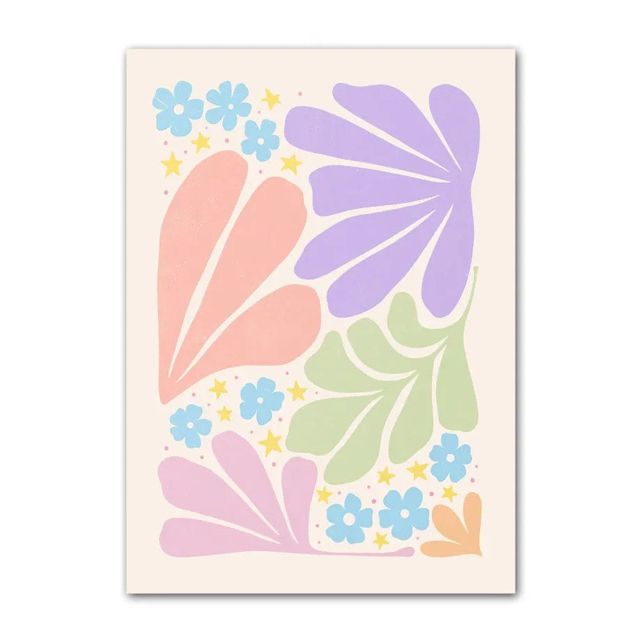 Minimalist Pastel Flowers Canvas Posters — Considered Home Styling