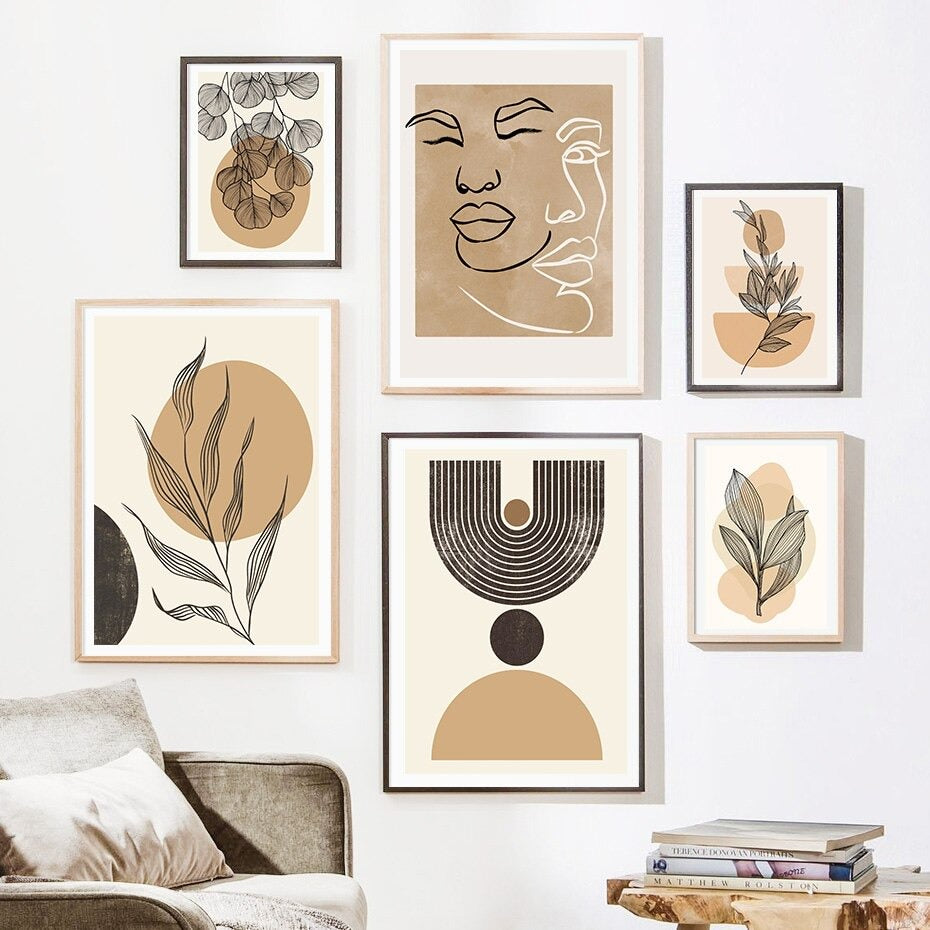 Lines and Faces Gallery Wall Canvas Posters — Considered Home Styling — Lifestyle 1