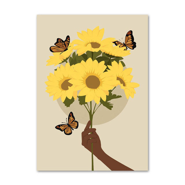 Embrace Sunflowers Gallery Wall Canvas Posters — Considered Home Styling — Lifestyle 6