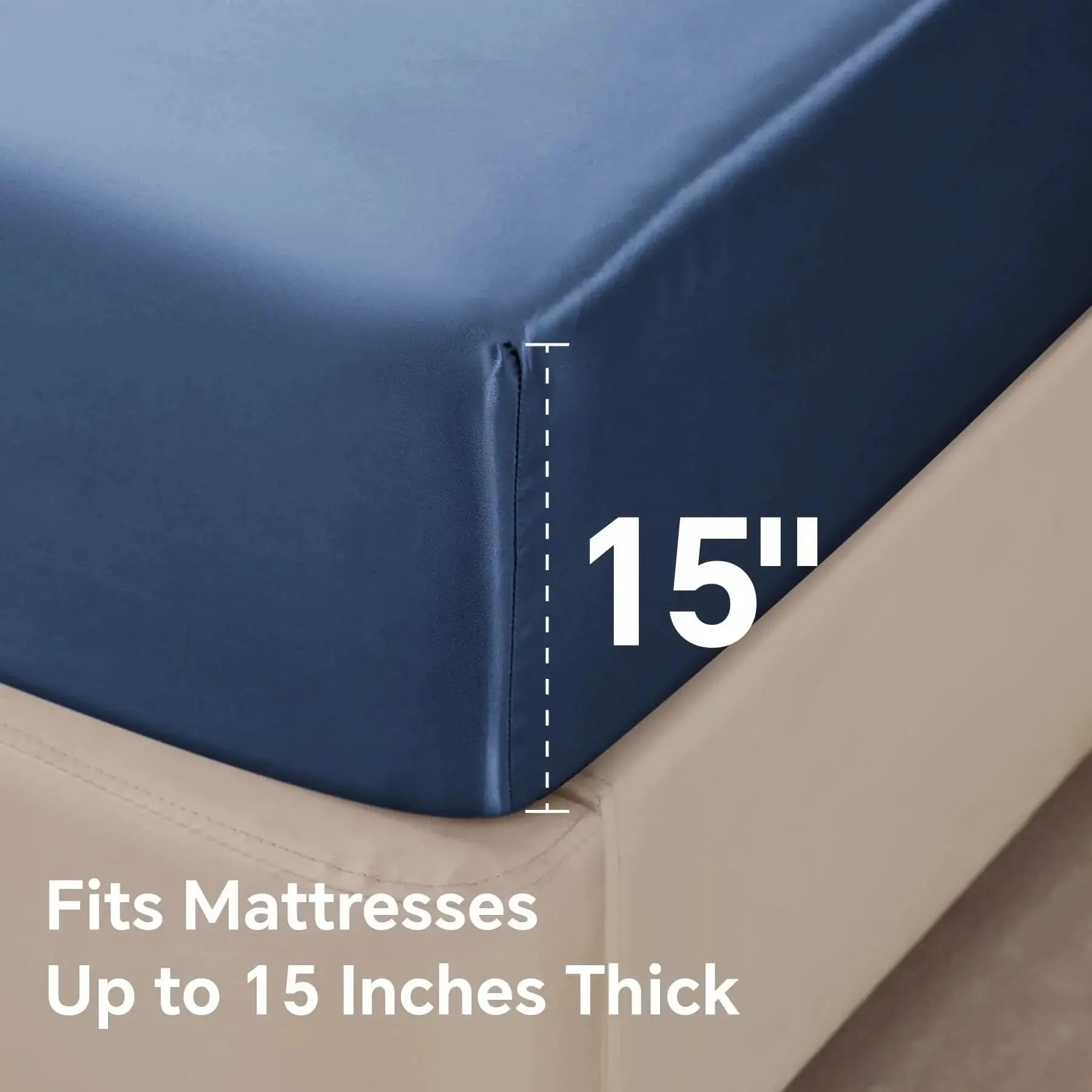 Luxury Satin Fitted Sheet Set - 3 Piece Bedding Collection in White, Silver, Navy, Sky Blue - Multiple Sizes Available — Life