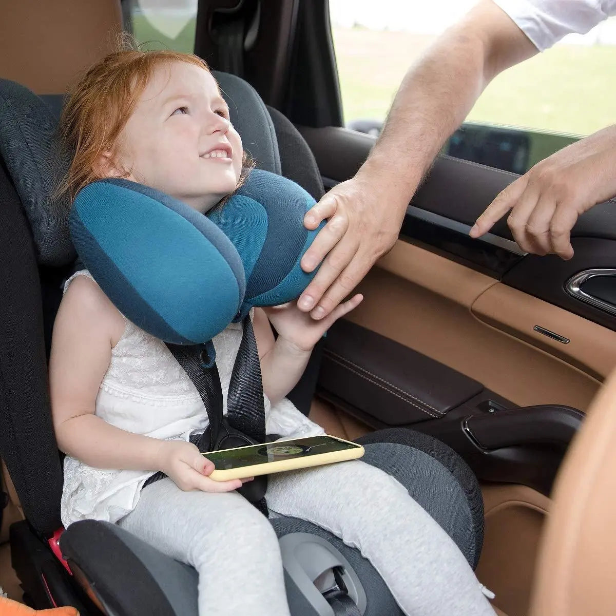 U-Shaped Travel Neck Pillow for Comfort and Support – Available in Pink, Blue, Red, and Green — Lifestyle 5