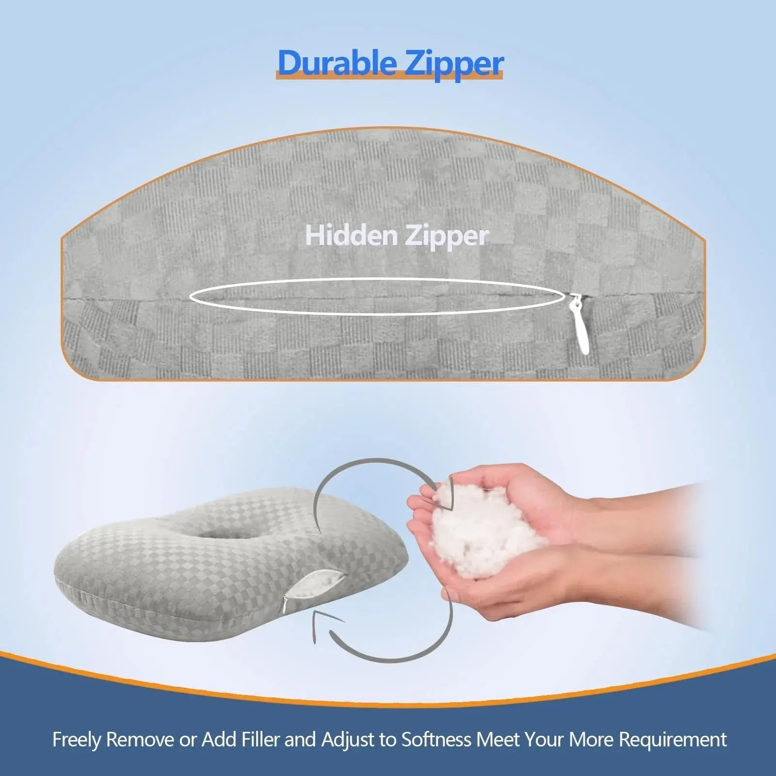 Adjustable Ear Support Pillow for Comfortable Sleep - Available in Grey, Black, Purple, Pink; Size 17×13×2 — Lifestyle 4