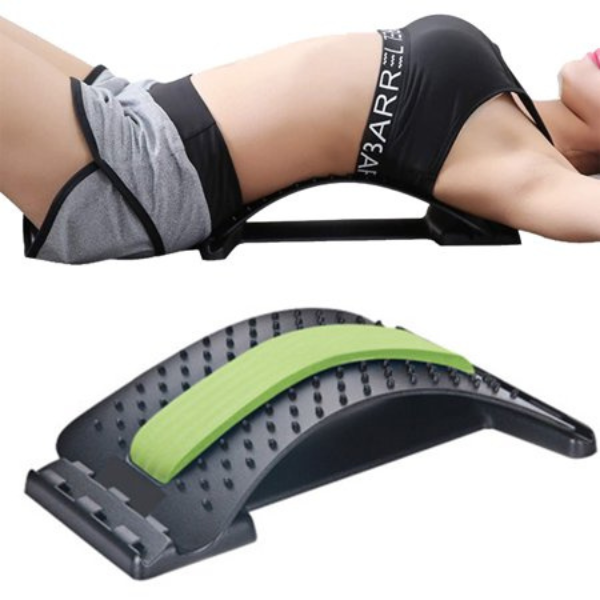 Back Stretcher Bench — Spine Support Cushion for Upper and Lower Back Stretching — Front view