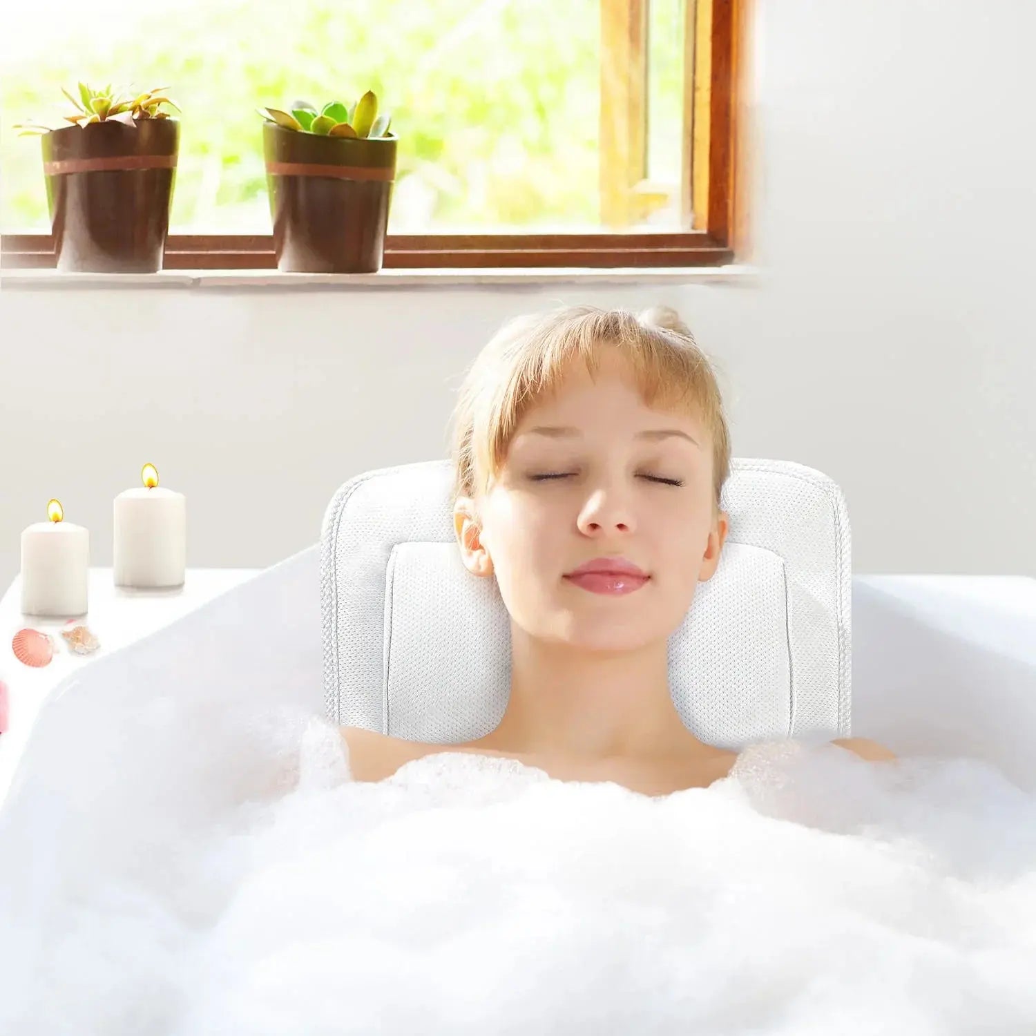 Luxurious Bath Pillow for Relaxation - Available in Dark Gray and White, 127x43x10cm Dimensions — Lifestyle 5