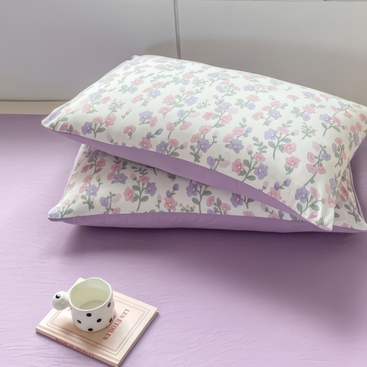 Lavender Floral Bedding Set — Soft-Touch Cotton Duvet & Pillowcases — Lifestyle 6