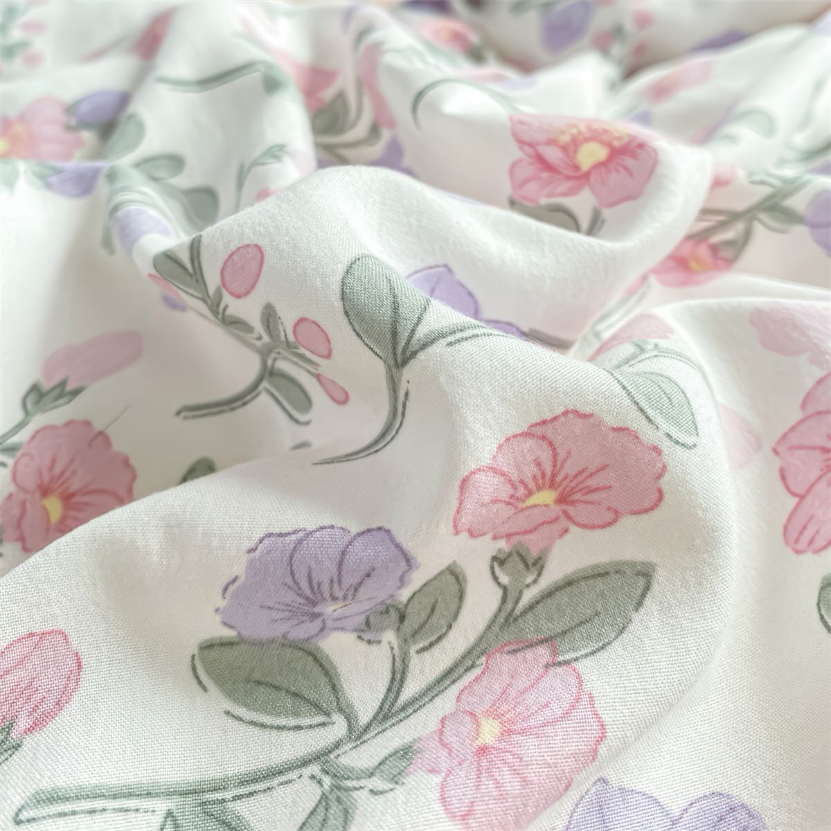 Lavender Floral Bedding Set — Soft-Touch Cotton Duvet & Pillowcases — Lifestyle 8