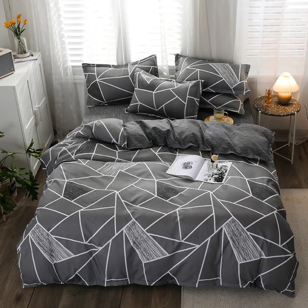 Botanical Line-Art Quilt Cover Set — Soft Cotton-Blend Bedding — Lifestyle 5