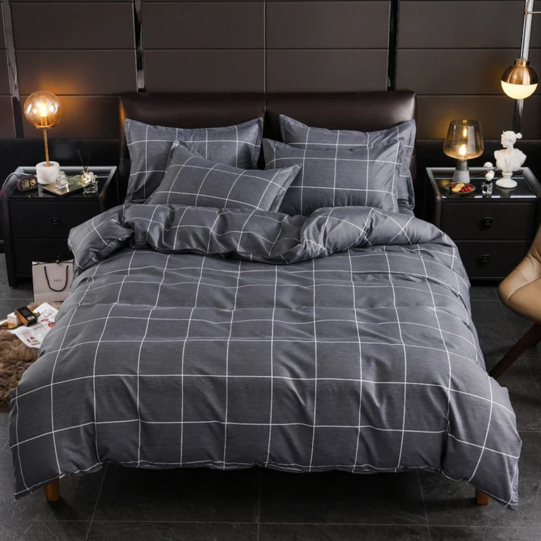 Botanical Line-Art Quilt Cover Set — Soft Cotton-Blend Bedding — Lifestyle 6