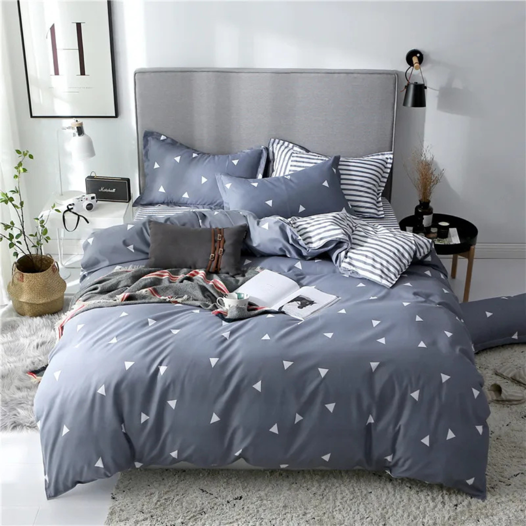 Botanical Line-Art Quilt Cover Set — Soft Cotton-Blend Bedding — Lifestyle 7