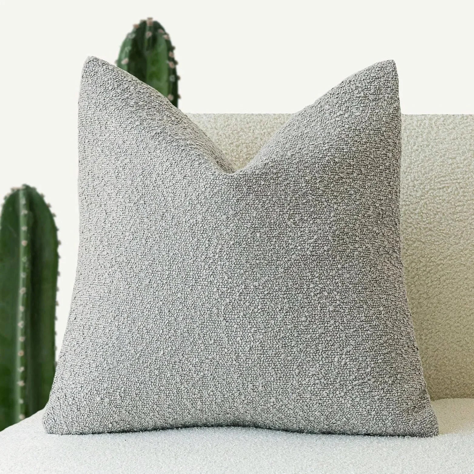 Bouclé Cushion Cover — Soft Textured 45cm Decorative Cover — Lifestyle 9