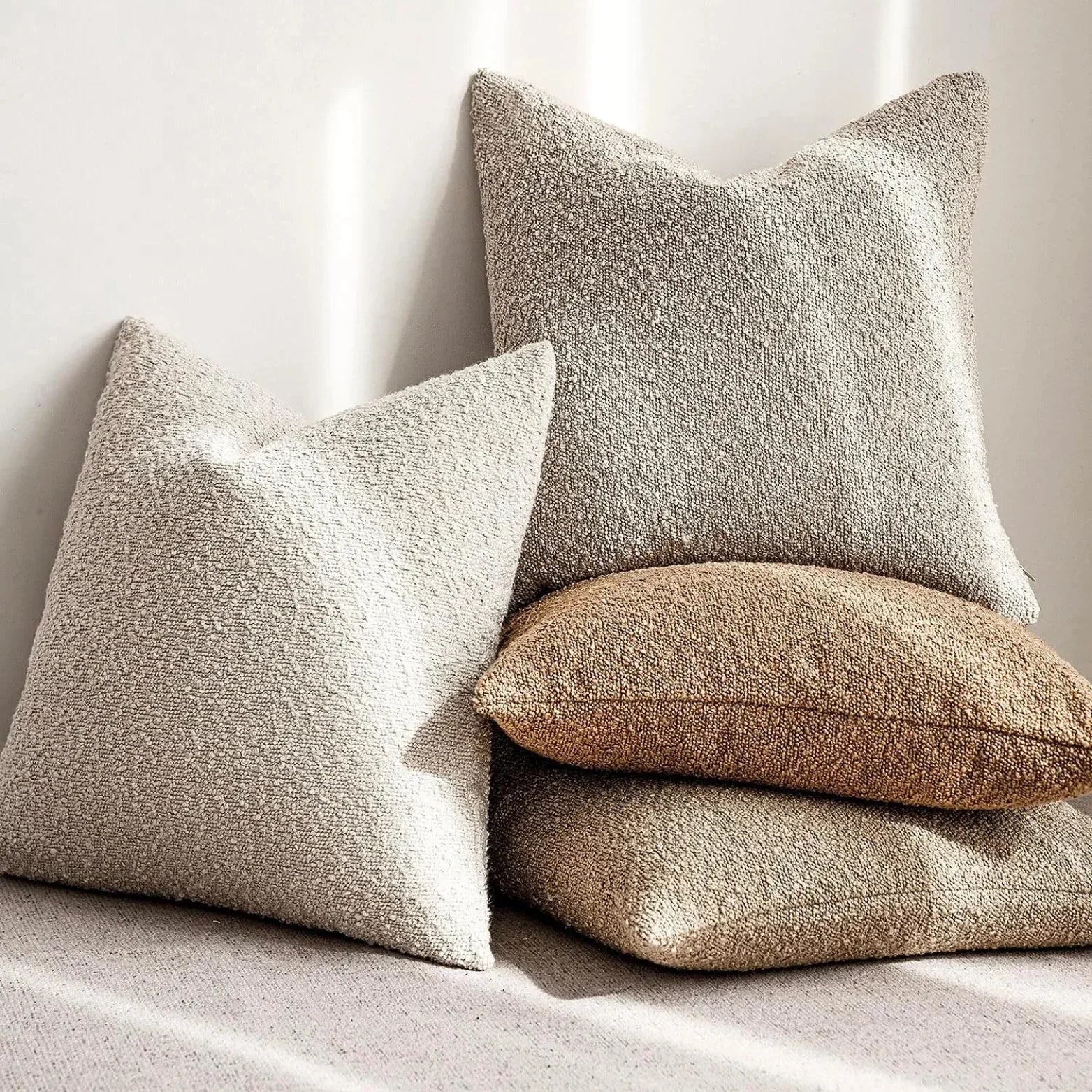 Bouclé Cushion Cover — Soft Textured 45cm Decorative Cover — Lifestyle 1