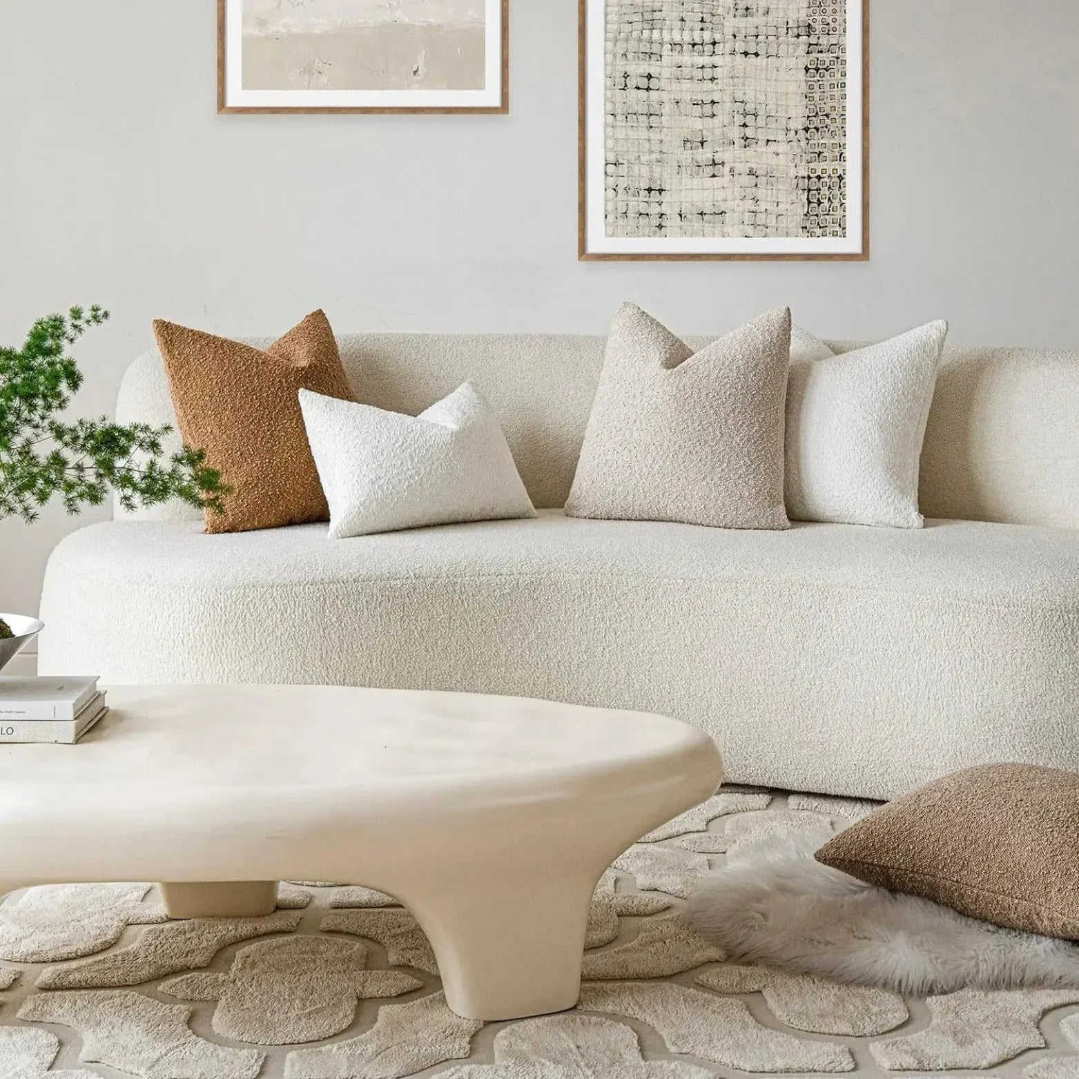 Bouclé Cushion Cover — Soft Textured 45cm Decorative Cover — Lifestyle 2