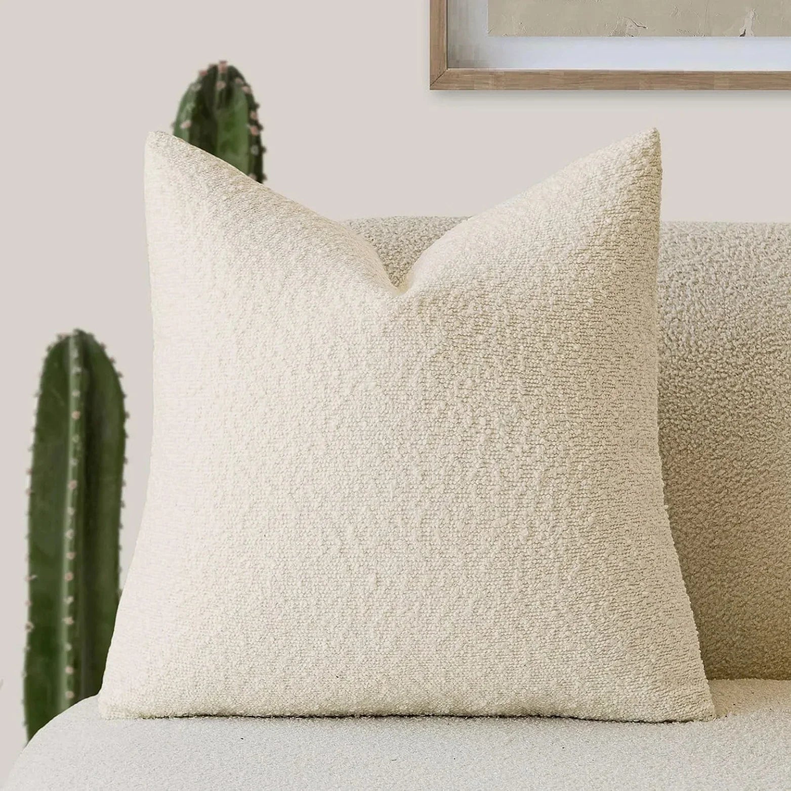 Bouclé Cushion Cover — Soft Textured 45cm Decorative Cover — Lifestyle 6