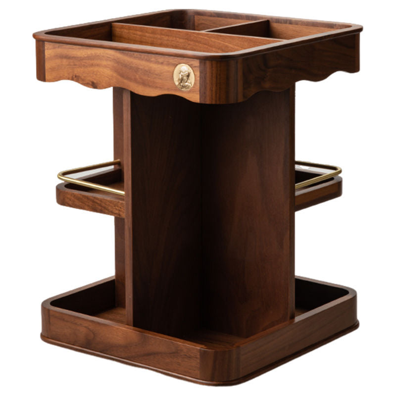 Rotating Timber Vanity Carousel — Scalloped Dressing-Table Organiser — Lifestyle 3