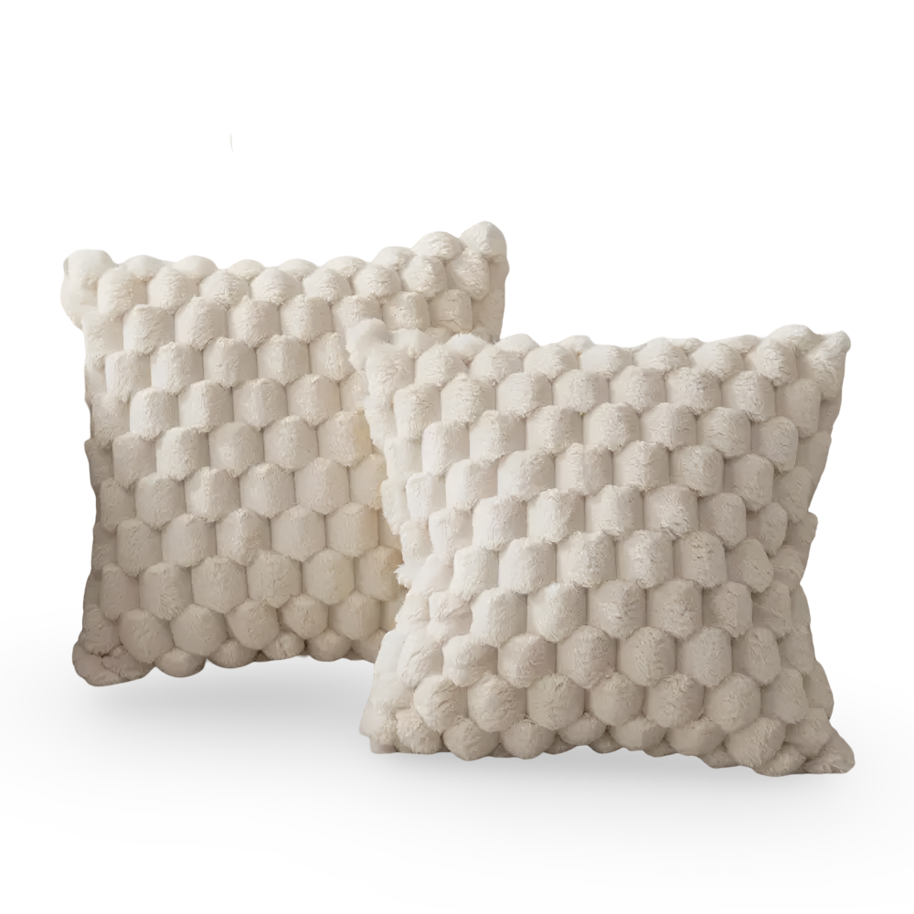 3D Bubble-Textured Cushion Cover — Soft Plush Accent — Front view