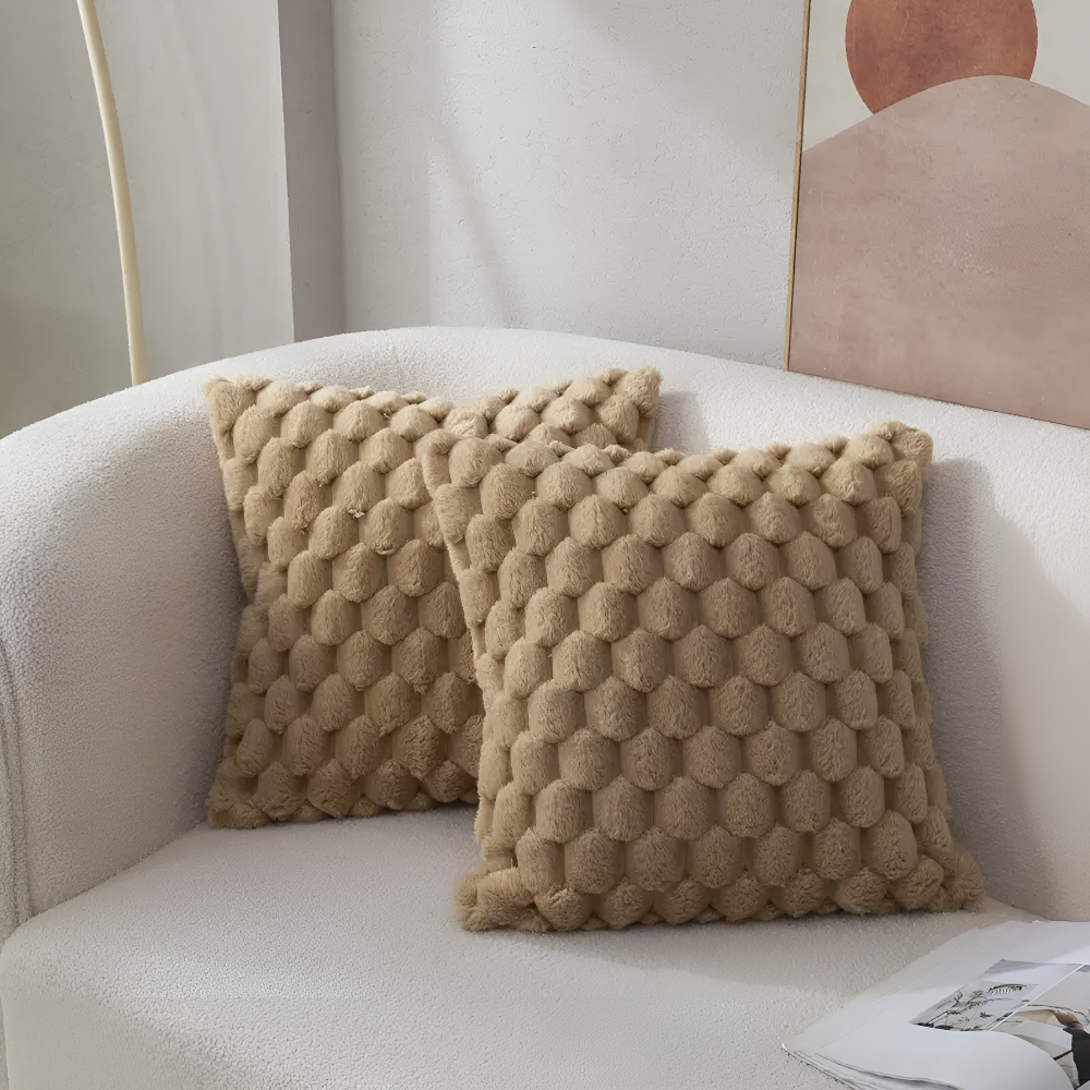 3D Bubble-Textured Cushion Cover — Soft Plush Accent — Lifestyle 7
