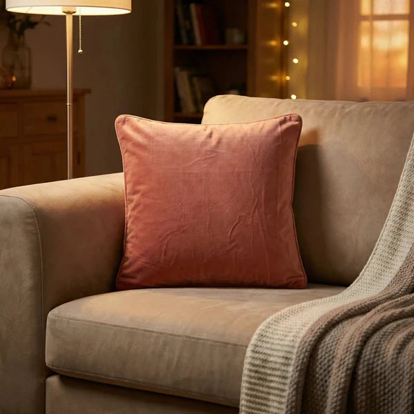 Cotton Velvet Cushion Cover — Flanged-Edge Decorative Accent — Lifestyle 7