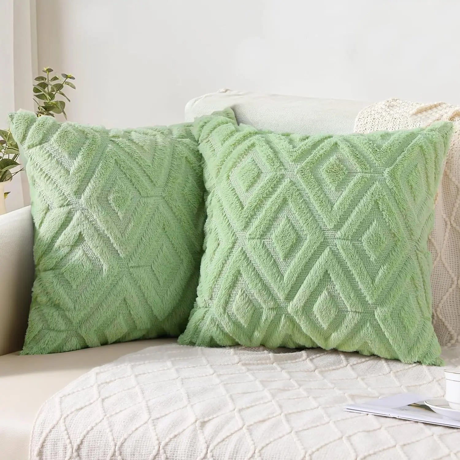 Diamond-Tufted Christmas Cushion Cover Set — Set of 2 — Lifestyle 8