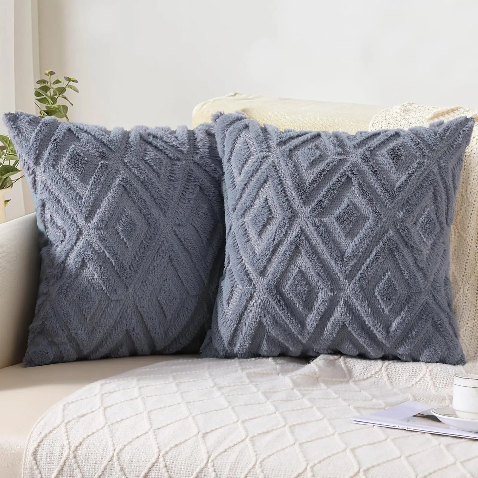 Diamond-Tufted Christmas Cushion Cover Set — Set of 2 — Lifestyle 4