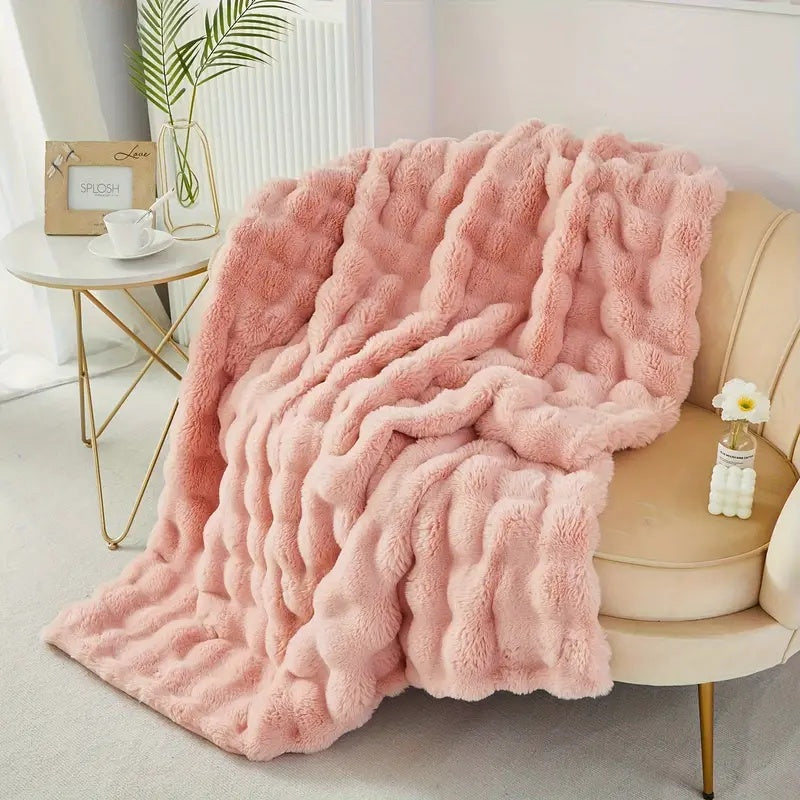 Rabbit Faux Fur Throw Blanket — Ultra-Plush, Cruelty-Free Warmth — Lifestyle 10