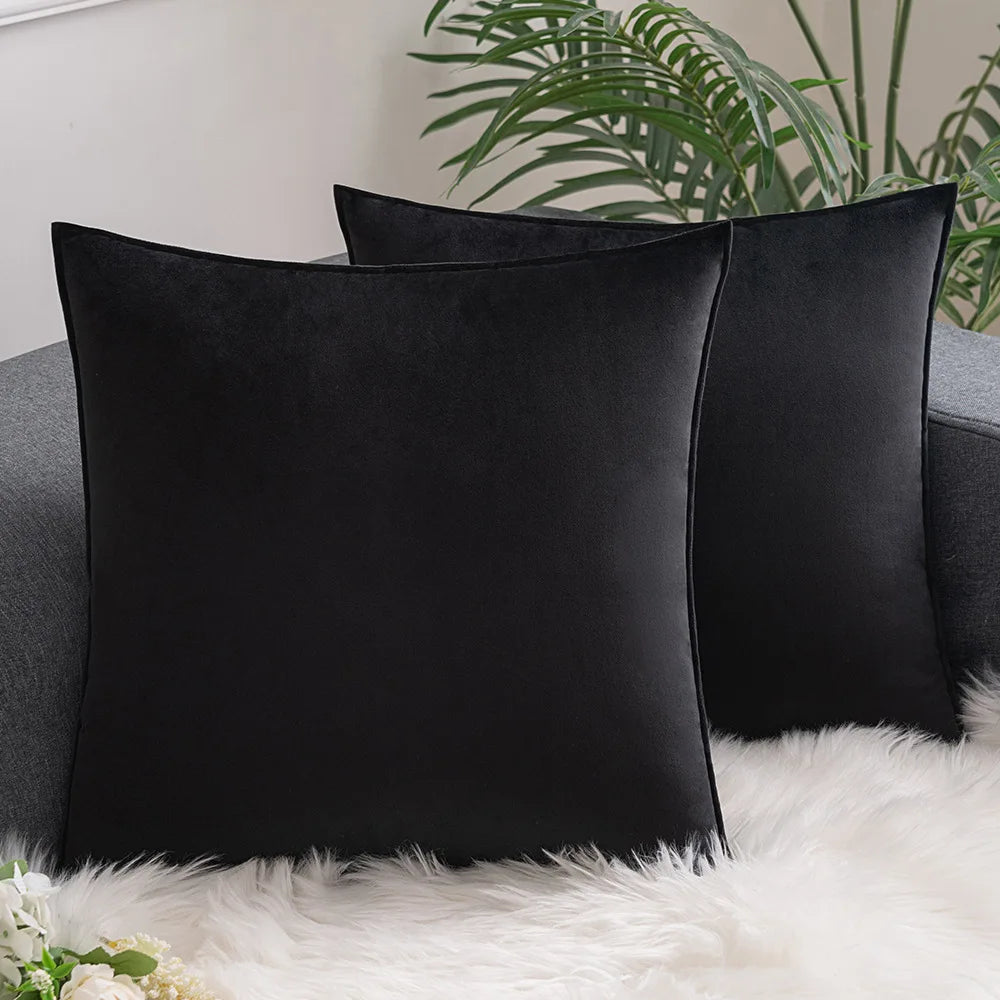 Velvet Cushion Cover Set — Tailored Piping, Set of 2 — Lifestyle 7