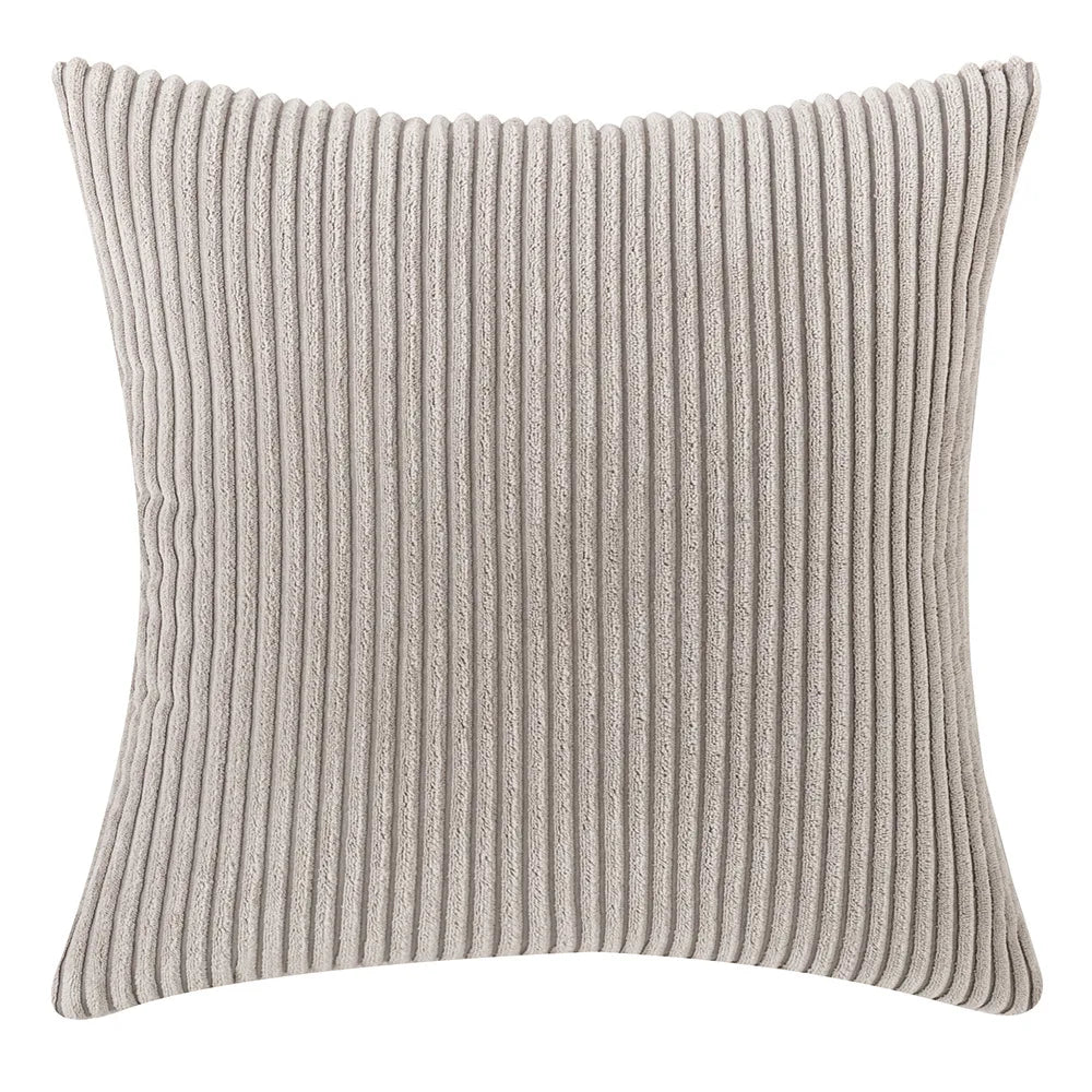 Wide-Wale Corduroy Cushion Cover — Ribbed Striped Texture — Lifestyle 2