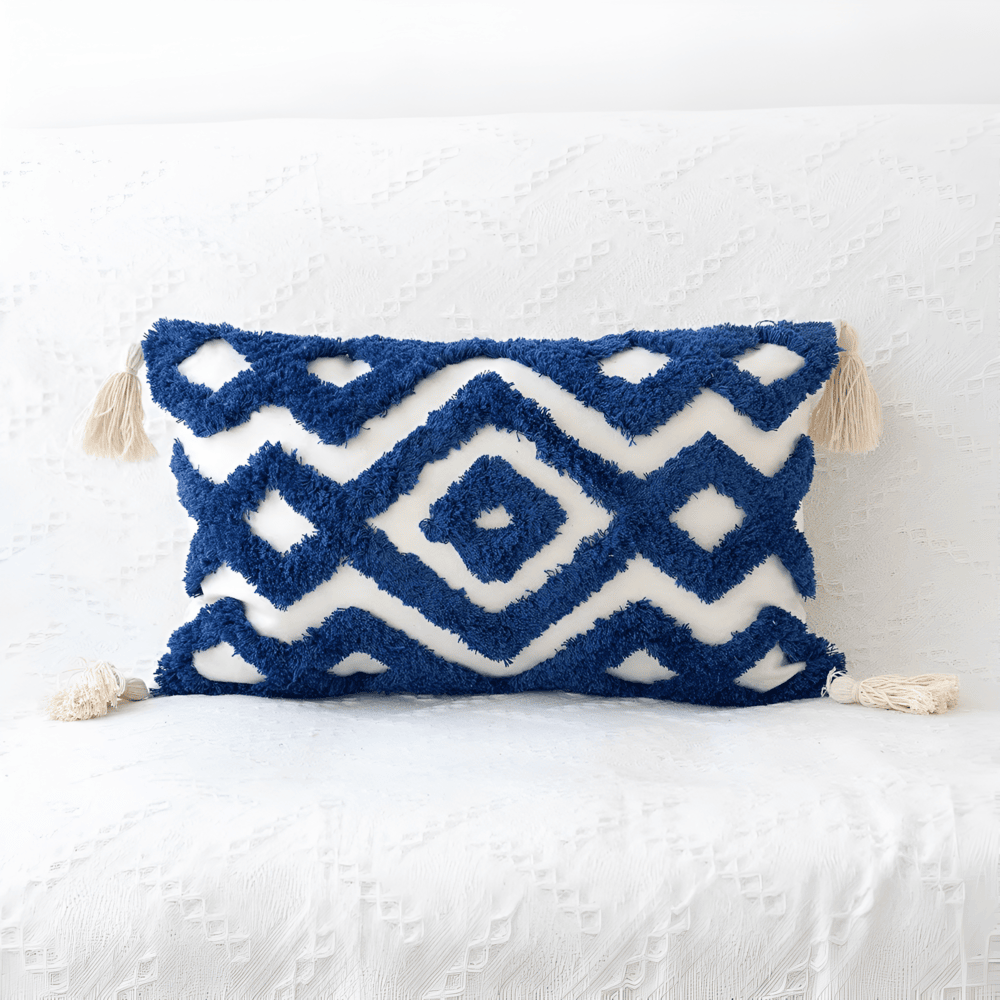 Checkered Tufted Cushion Cover — Boho Accent Cover — Lifestyle 7