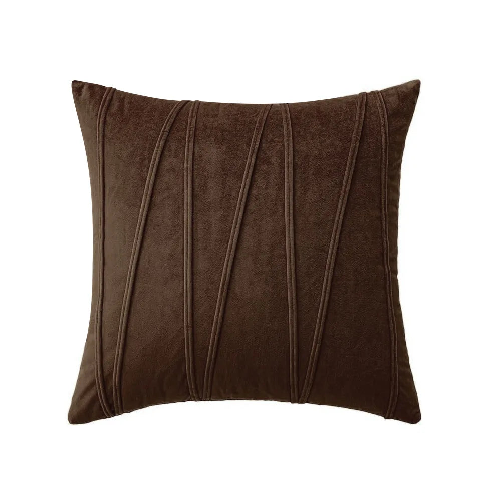 Wavy Line Cushion Cover — Geometric Velvet Scandi Accent — Lifestyle 2