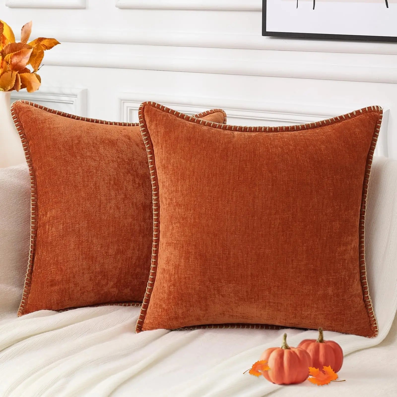 Textured Chenille Cushion Cover — Scandi Square Accent — Lifestyle 9