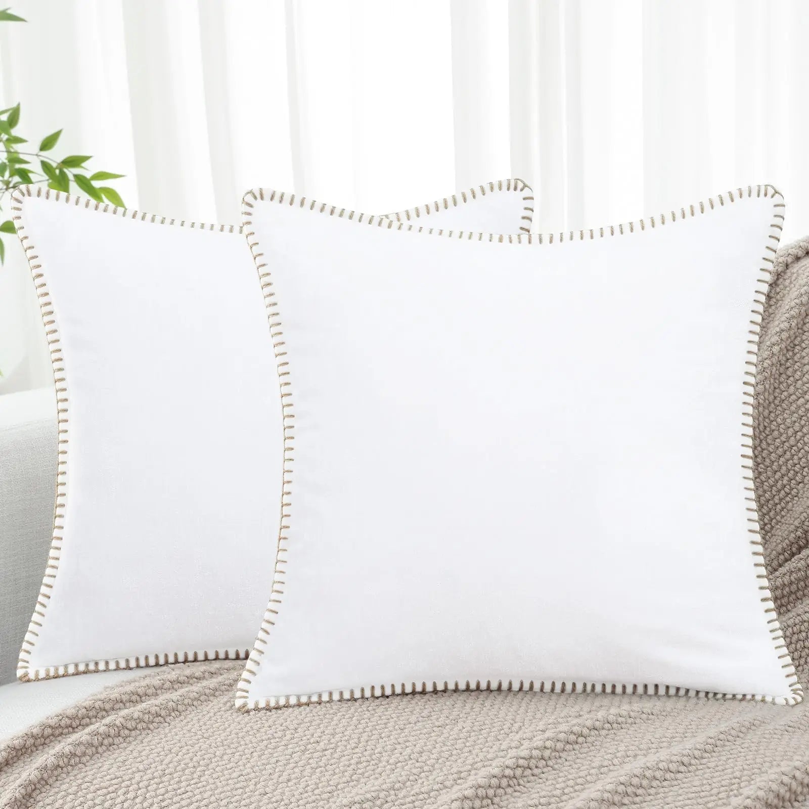 Textured Chenille Cushion Cover — Scandi Square Accent — Lifestyle 10