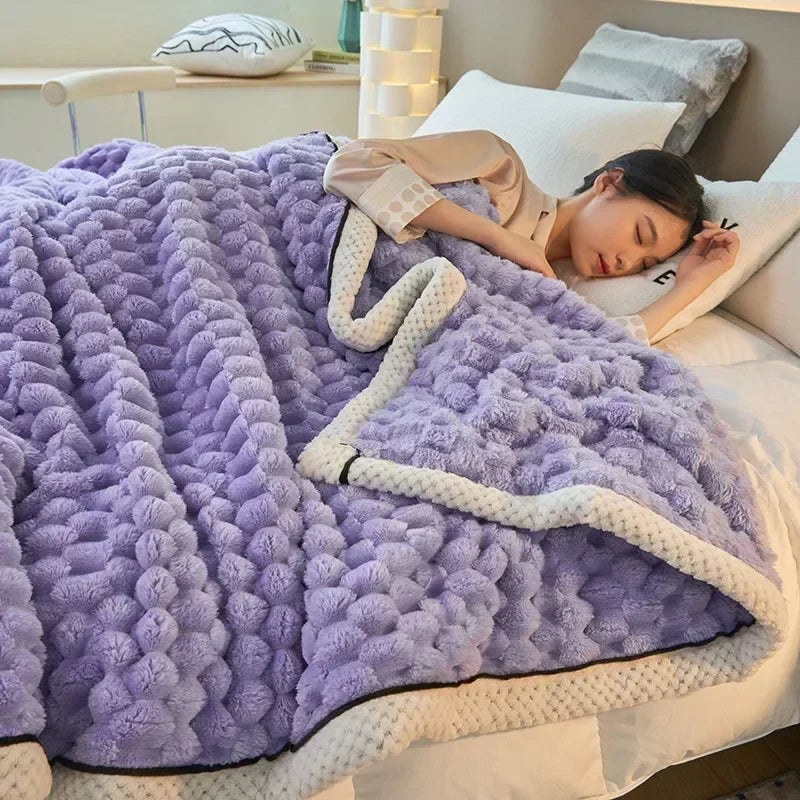 Soft Flannel Autumn Blanket — Bubble-Textured Warmth — Lifestyle 8