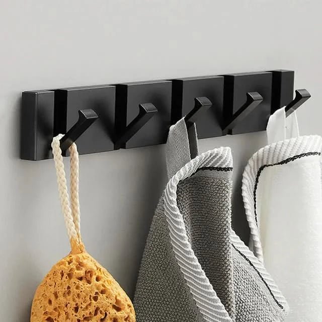 Stainless Steel Retractable Hook Rack — Wall-Mounted Organiser — Lifestyle 9