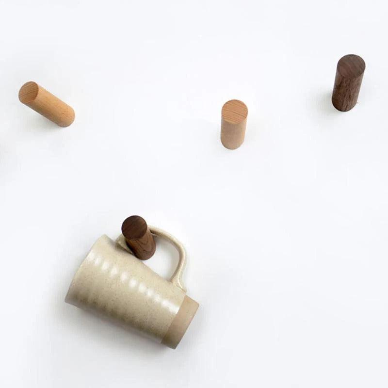 Angular Timber Wall Hook — Modern Geometric Peg — Lifestyle 3