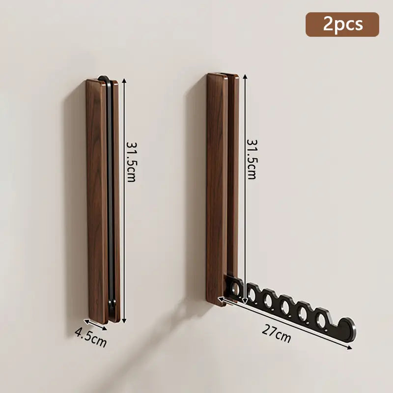 Collapsible Timber Hanger Rail — Folding Wall-Mount Rack — Lifestyle 8