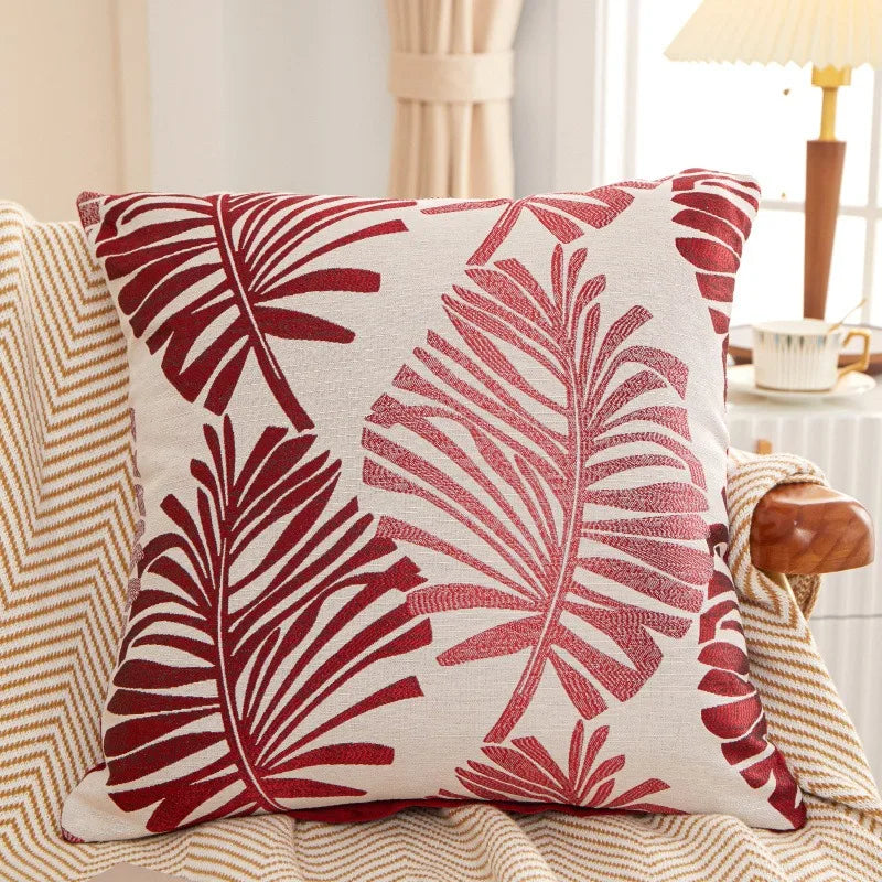 Tropical Palm Cushion Cover — Botanical Linen Accent — Lifestyle 2