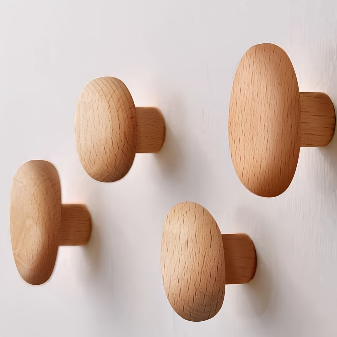 Wooden Pebble Wall Hooks — Organic Decorative Pegs — Lifestyle 7