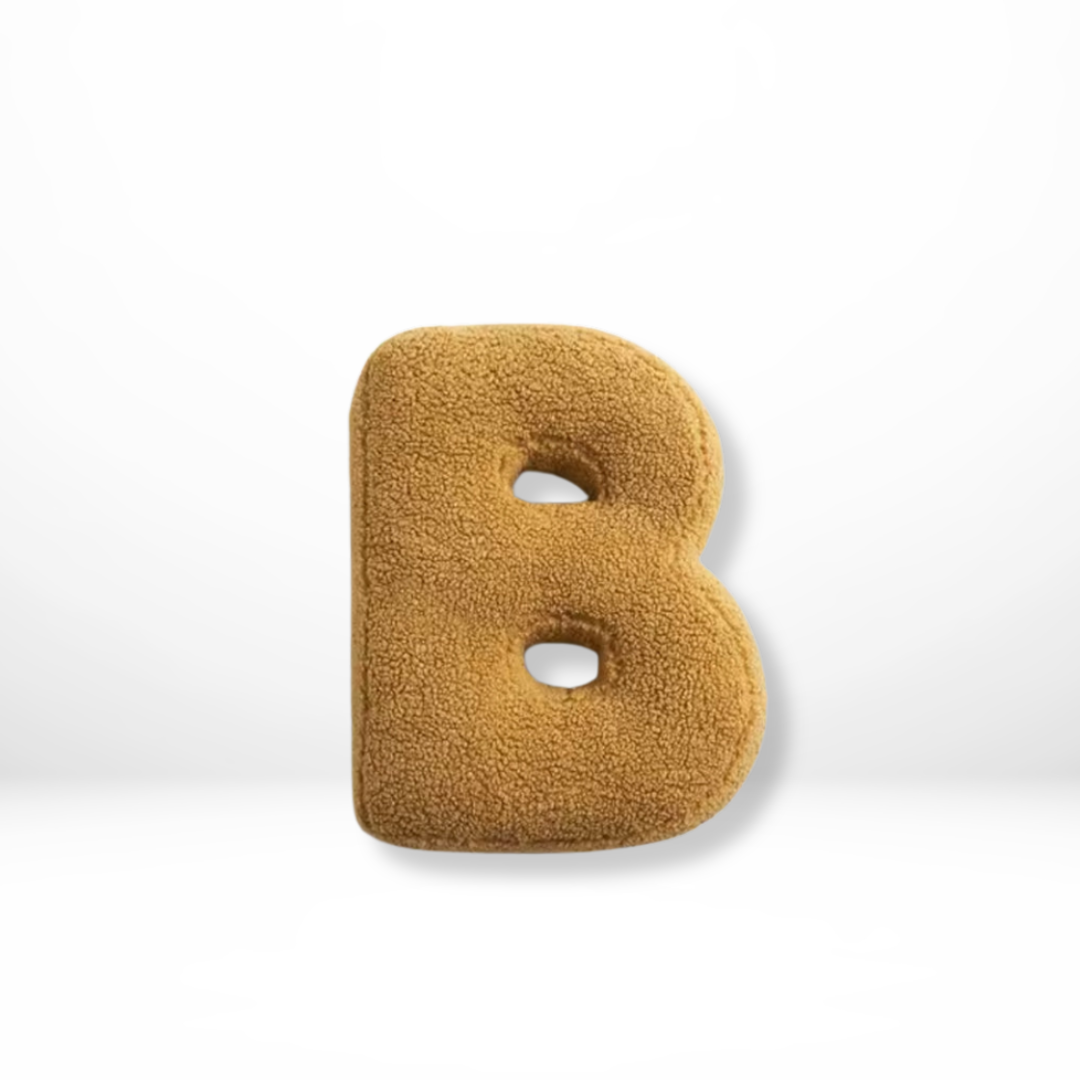 Velvet Alphabet Letter Cushion — Decorative A-Z Lettering — Lifestyle 5