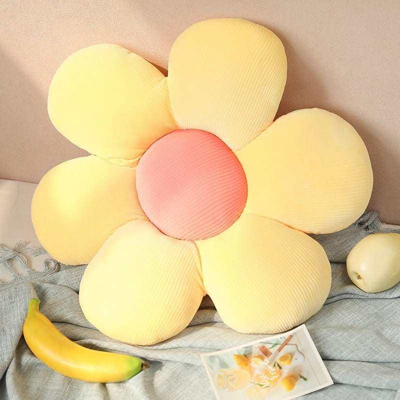 Corduroy Flower Cushion — Plush Six-Petal Decorative Accent — Lifestyle 5