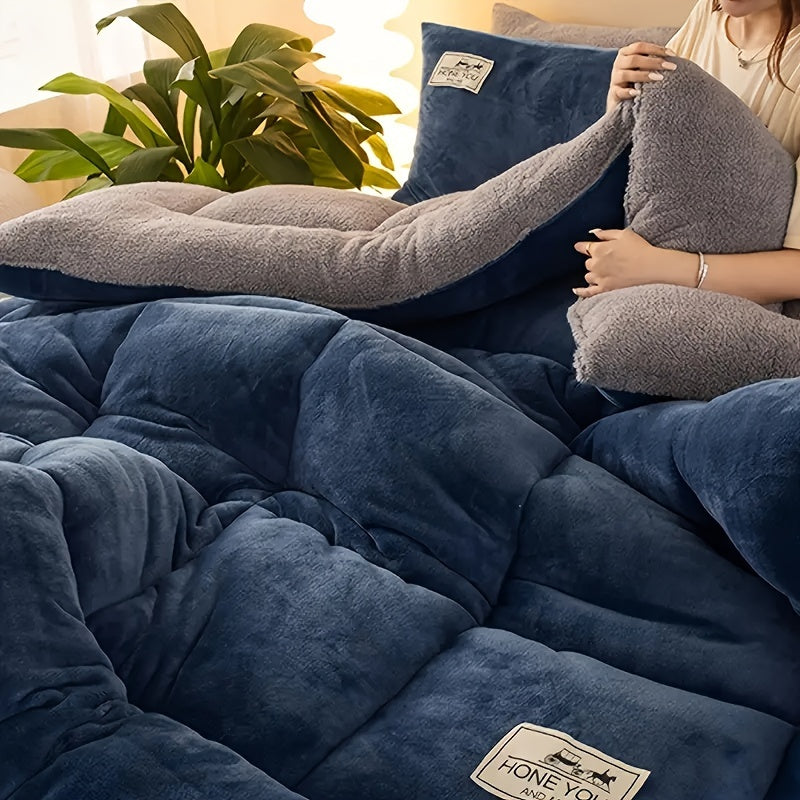 Plush Fleece Winter Quilt — Thick Dual-Sided Duvet — Lifestyle 1