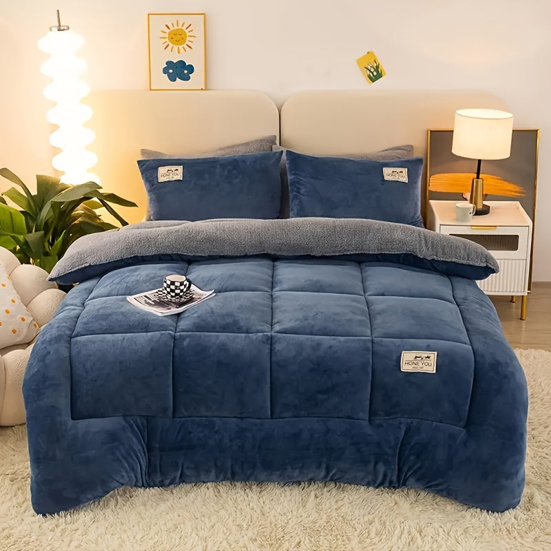 Plush Fleece Winter Quilt — Thick Dual-Sided Duvet — Lifestyle 3