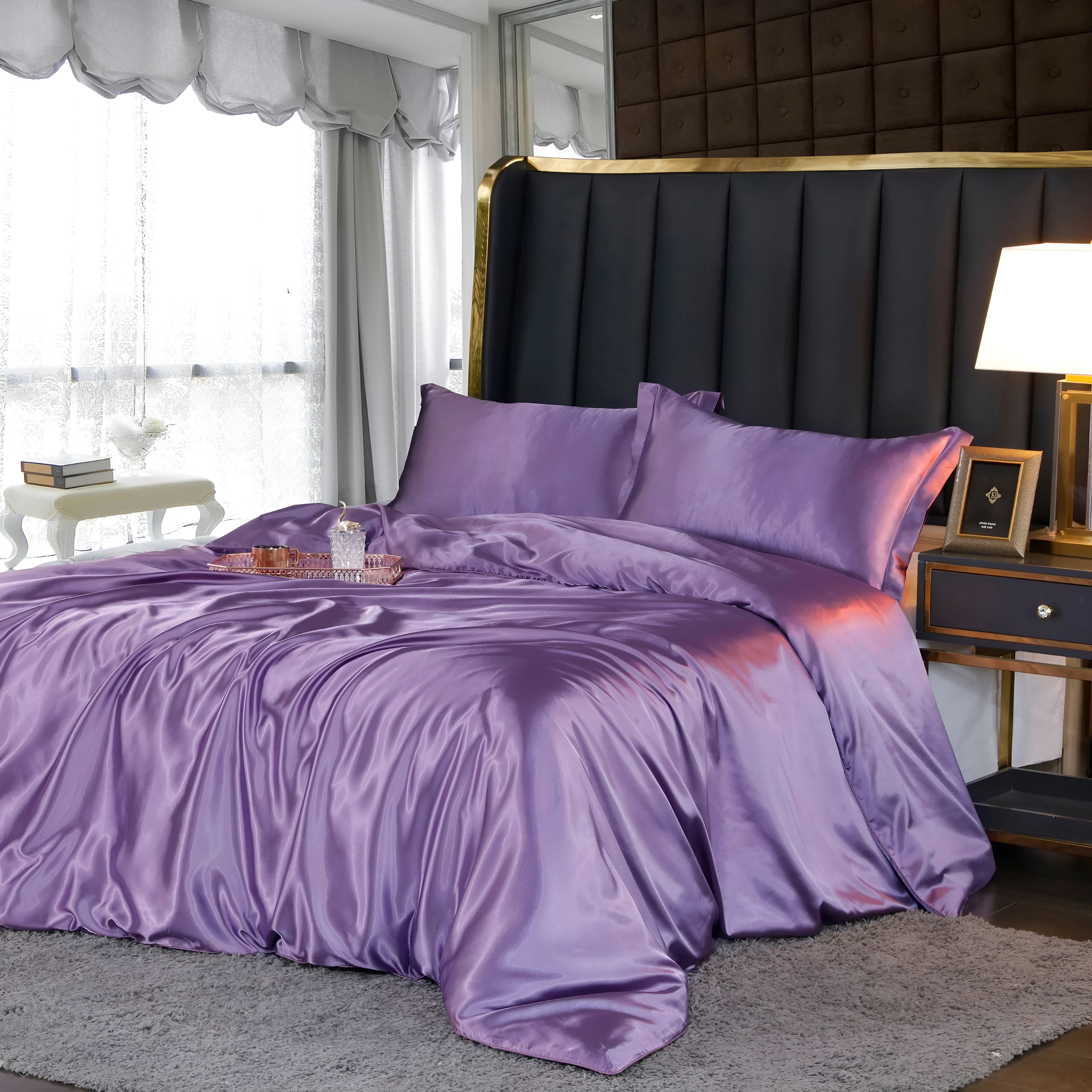 Lavender Duvet Cover Set — Silky-Soft 3-Piece Bedroom Ensemble — Lifestyle 10