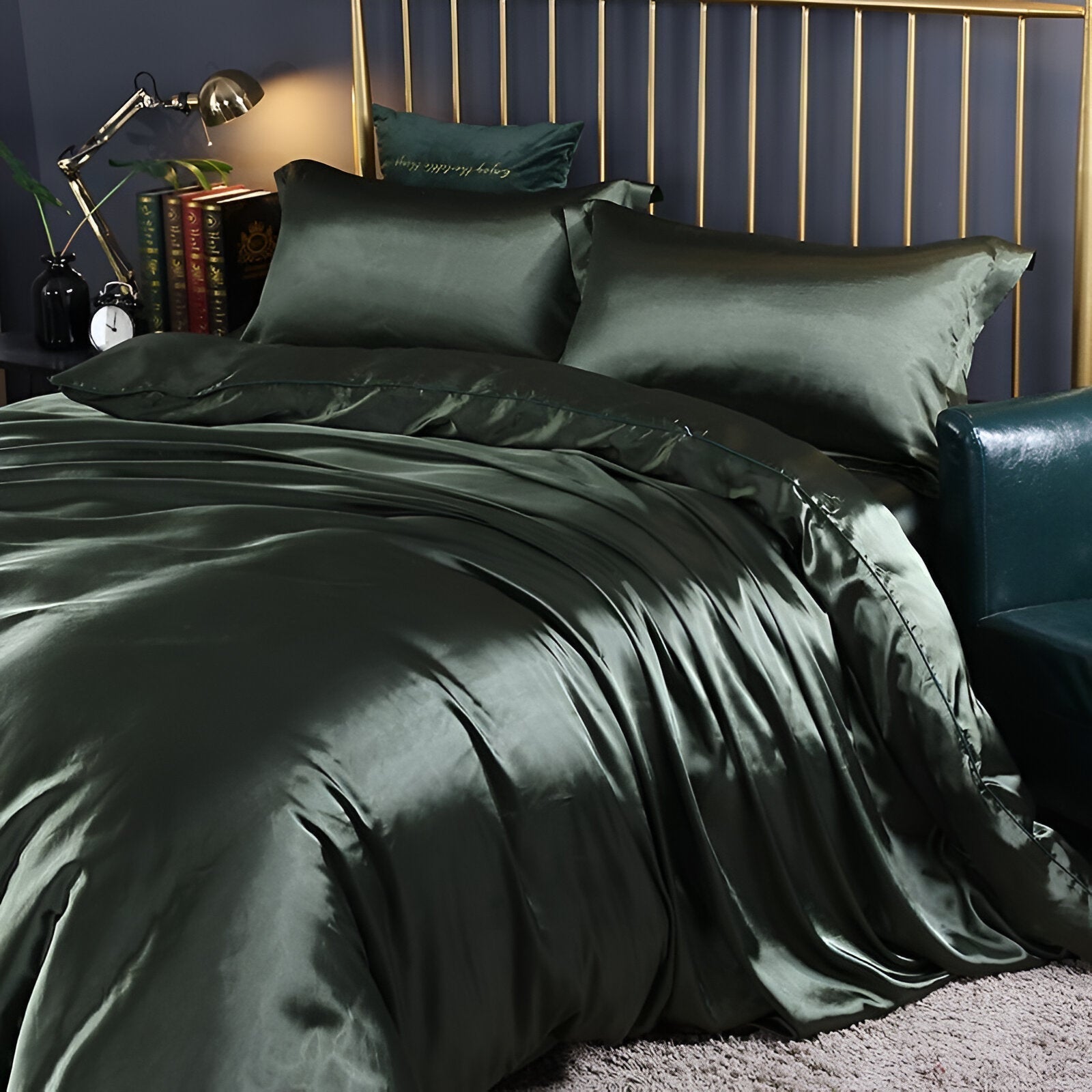 lavender-duvet-cover-set-silky-soft-3-piece-bedroom-ensemble#Colour_Dark green