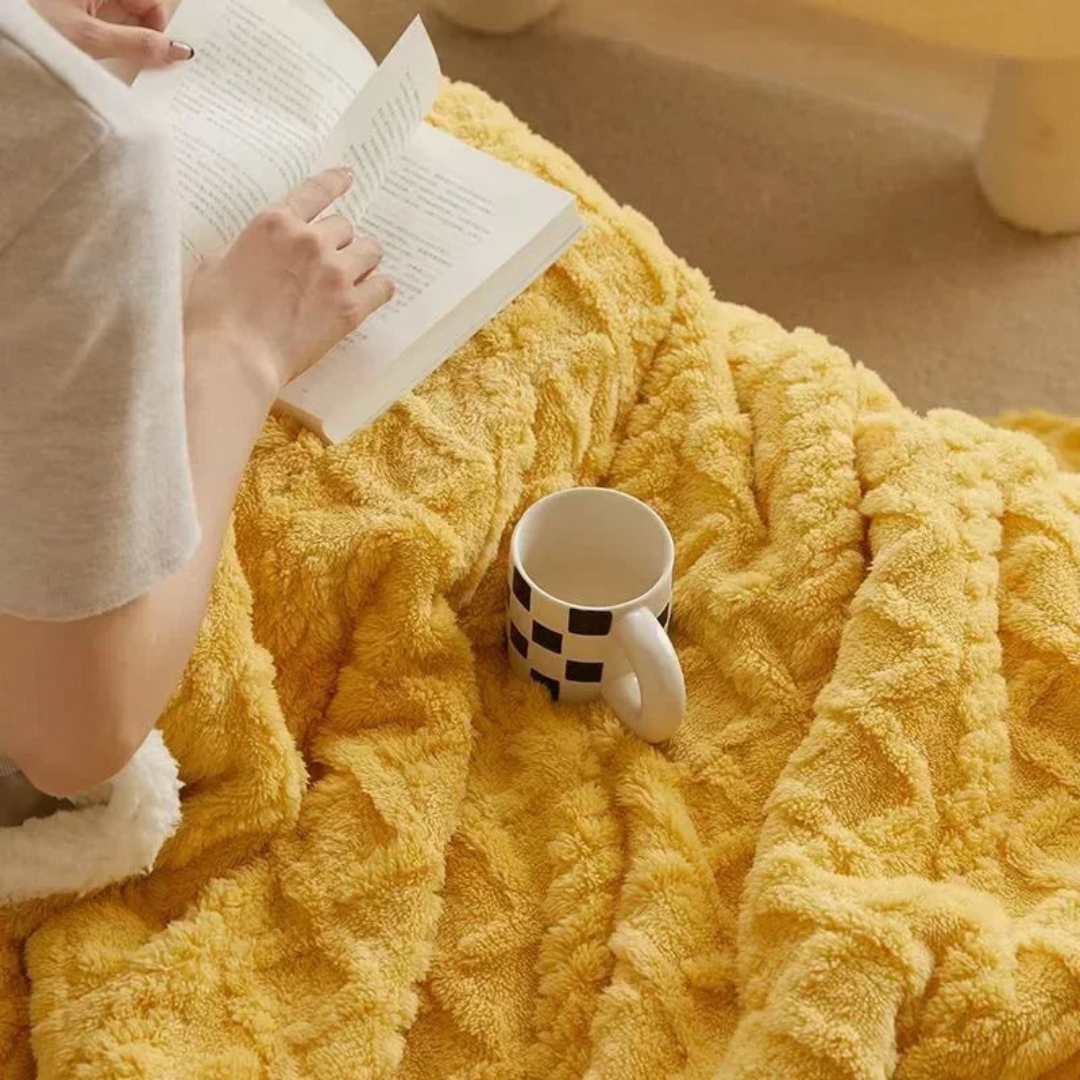 Thick Warm Reversible Fleece Blanket — Plush Nordic Comfort — Lifestyle 5