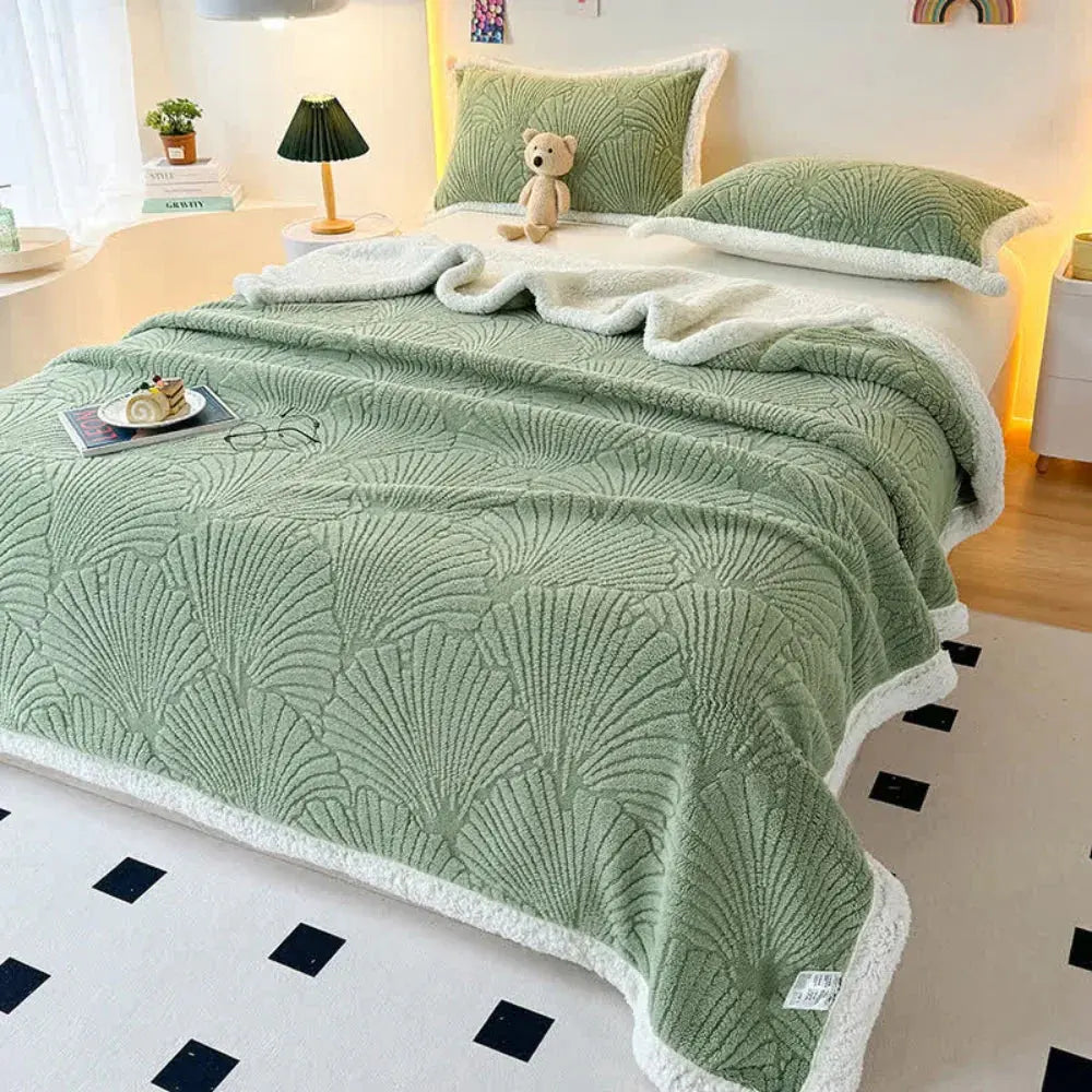 Thickened Double-Sided Breathable Blanket for Comfortable Sleep in Brown, Green, White, or Sky Blue - Multiple Sizes Availabl