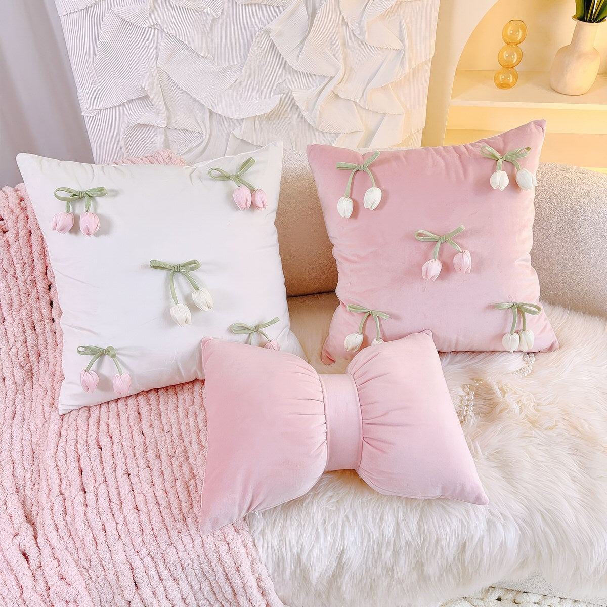 Tulip & Ruffle Cushion Cover — Cotton Cover with Ruffled Edge for Layered Bedrooms — Lifestyle 5