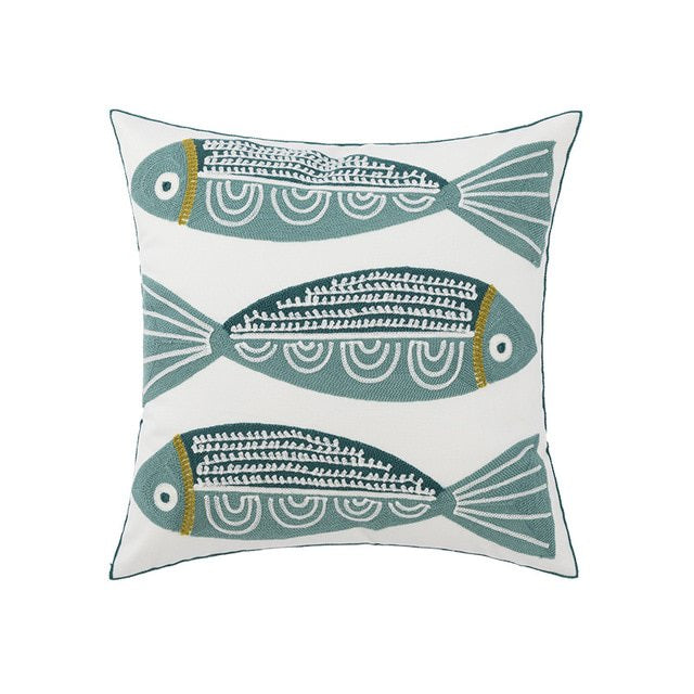 Embroidered Floral Cushion Cover — Linen-Cotton Pillowcase for Bedroom Styling — Lifestyle 6